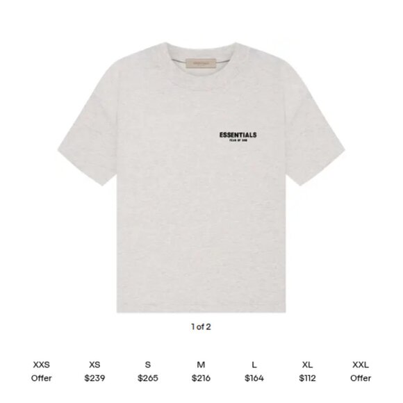 Fear Of God Essentials Light Oatmeal T-shirt | Size M - Picture 10 of 10